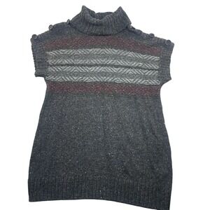 Women's Gray and Brown Turtleneck Sweater